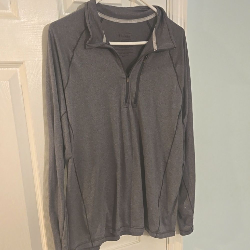 L.L. Bean Gray Quarter-Zip Pullover